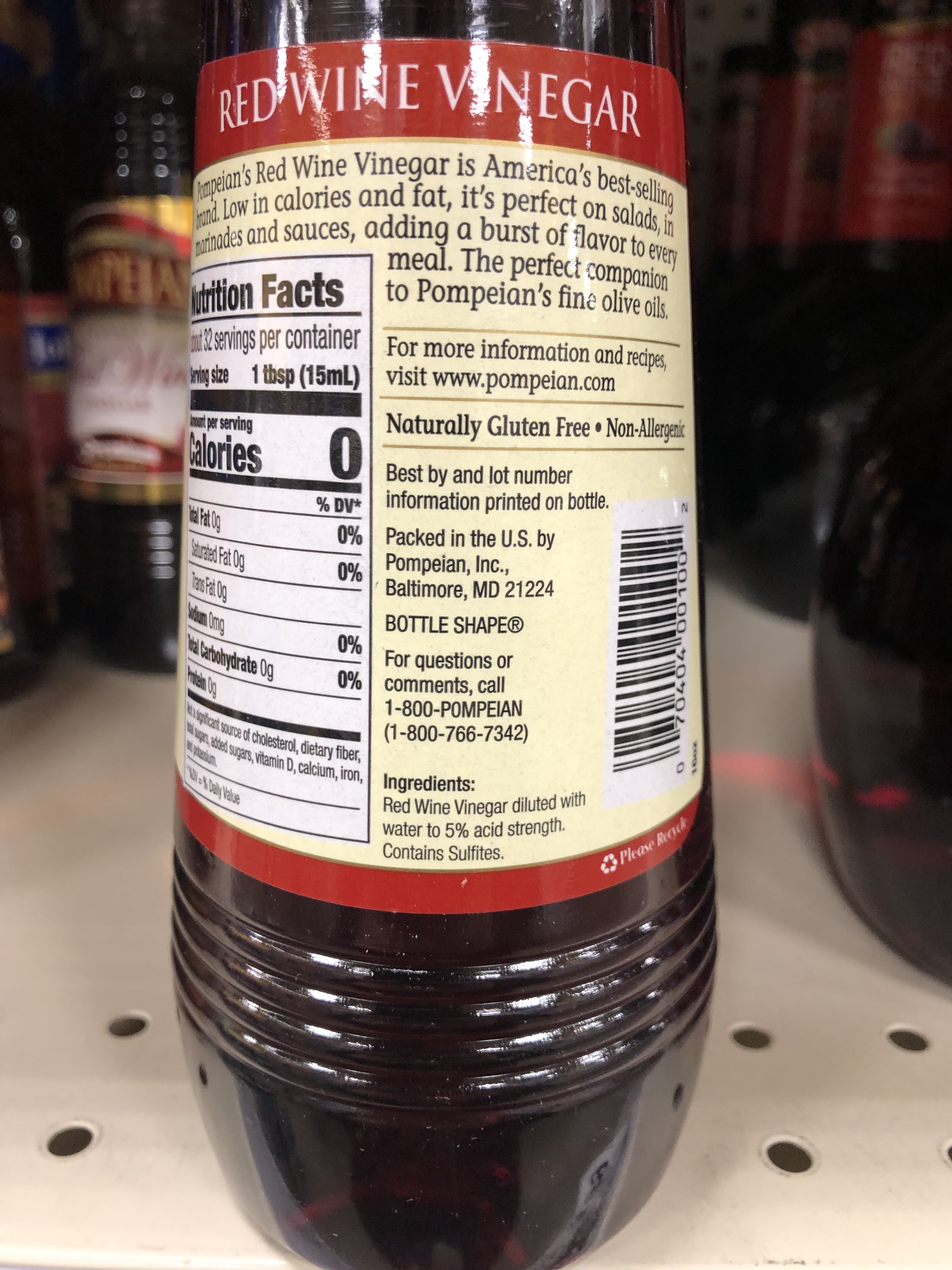Pompeian Red Wine Vinegar And Sulfites Can I Have Whole